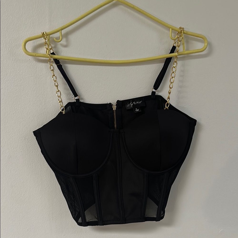 Say What? Black Fitted Bustier Bodysuit